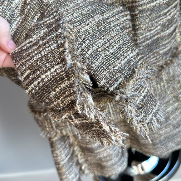 Ellen Tracy Brown Tweed Wool Blend Jacket With Metallic Threading, Size 14, NWOT - Picture 5 of 6